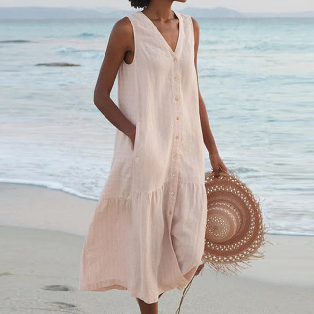 M&H | V-Neck Button-Down Dress