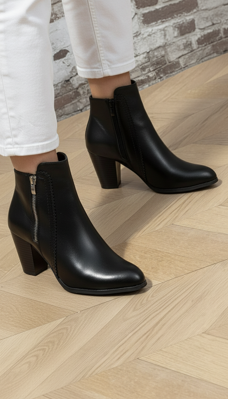 Elmont | Heeled Ankle Boots with Side Zip