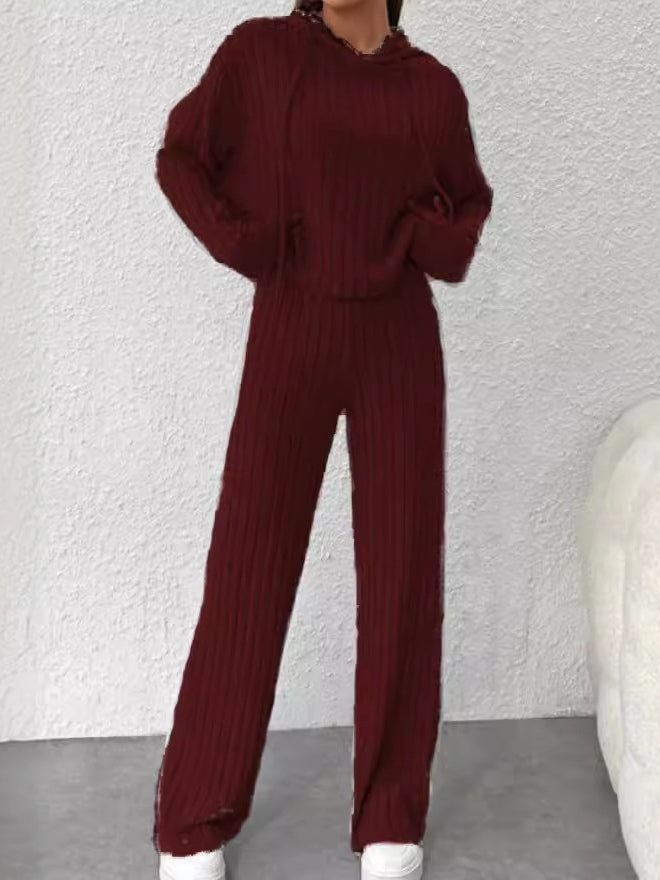 Elmont | Hooded Striped Knit Set