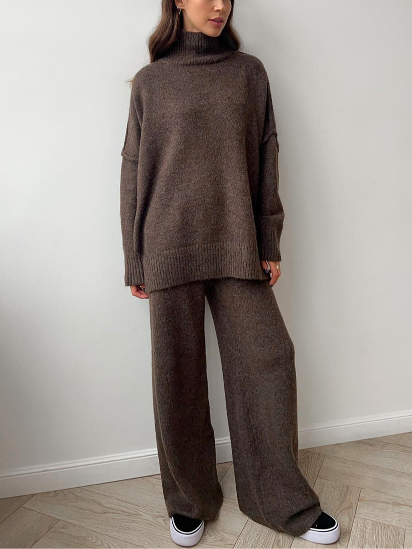 Elmont | High-Neck Knit Sweater and Pants Set