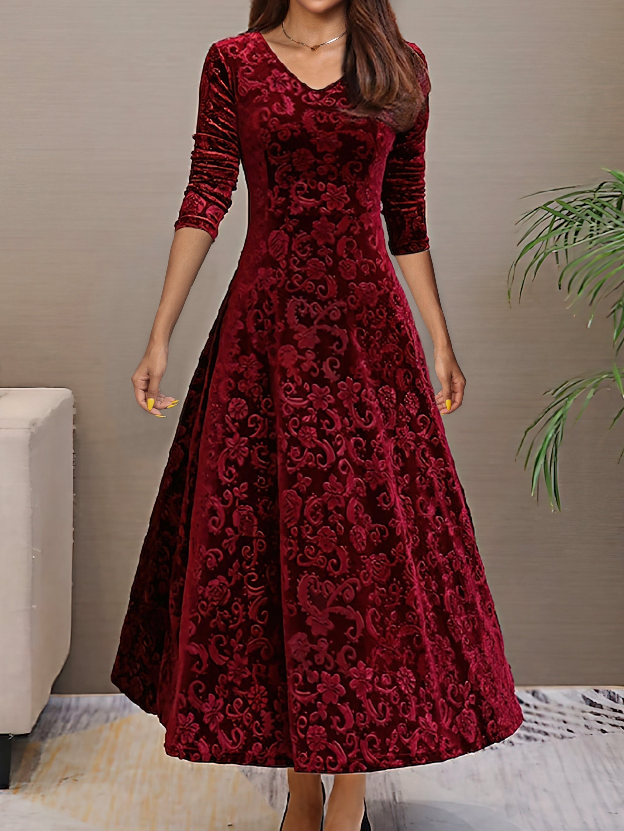 Elmont | Velvet Fit-and-Flare Dress