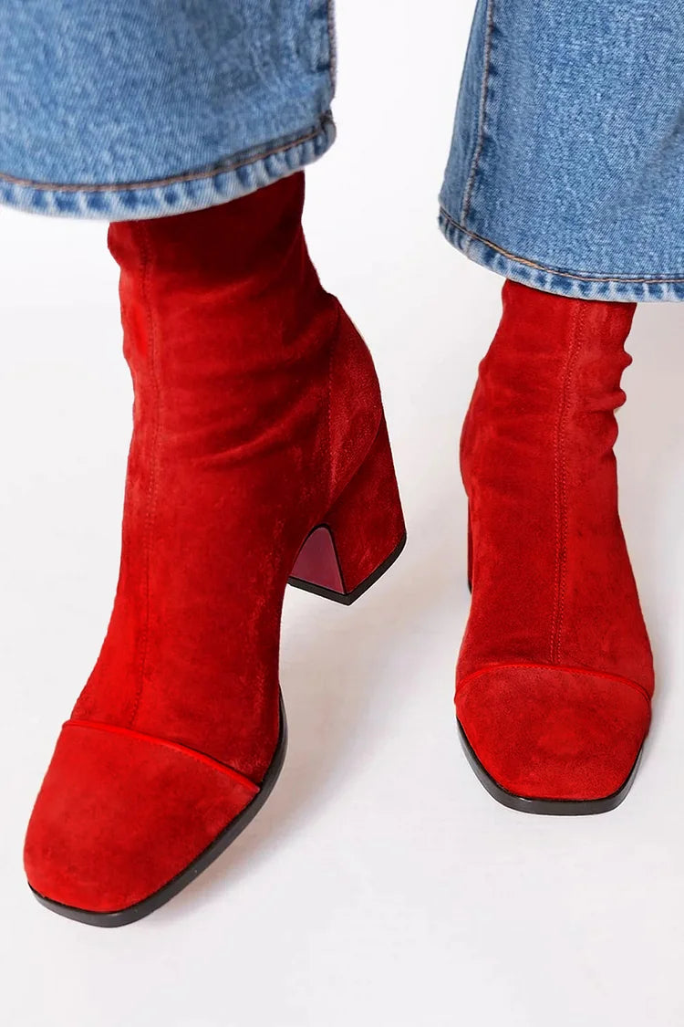 Elmont | Square-Toe Block-Heel Ankle Boot
