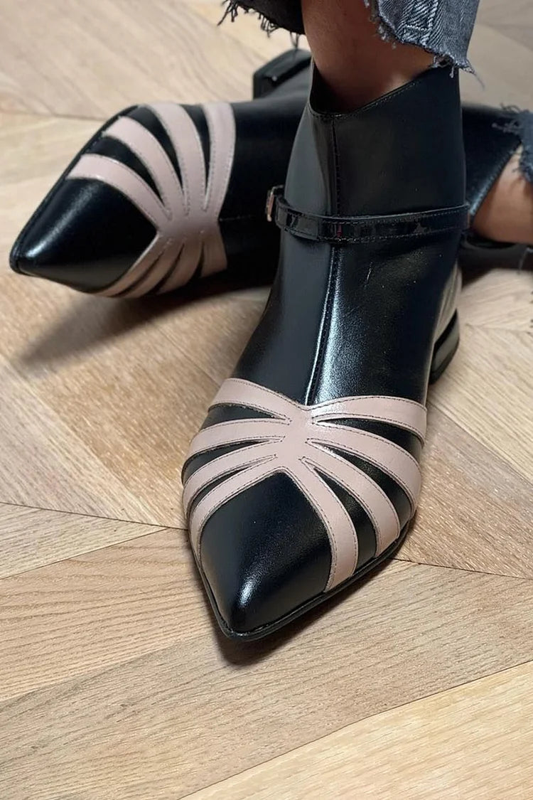 Elmont | Geometric Pointed-Toe Ankle Boot