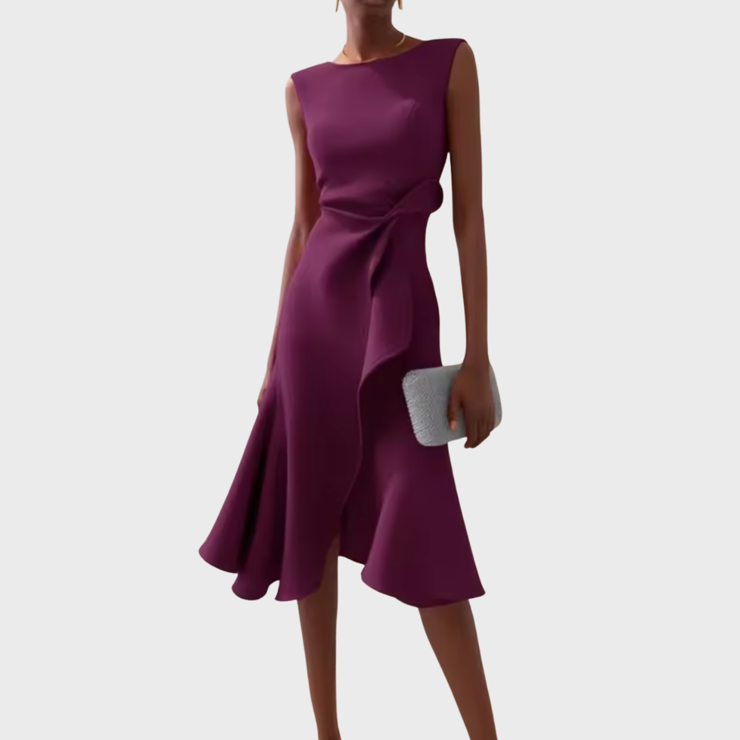 Harper | Wrap Midi Dress with Ruffle Hem