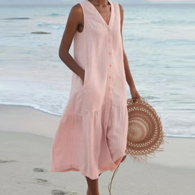M&H | V-Neck Button-Down Dress
