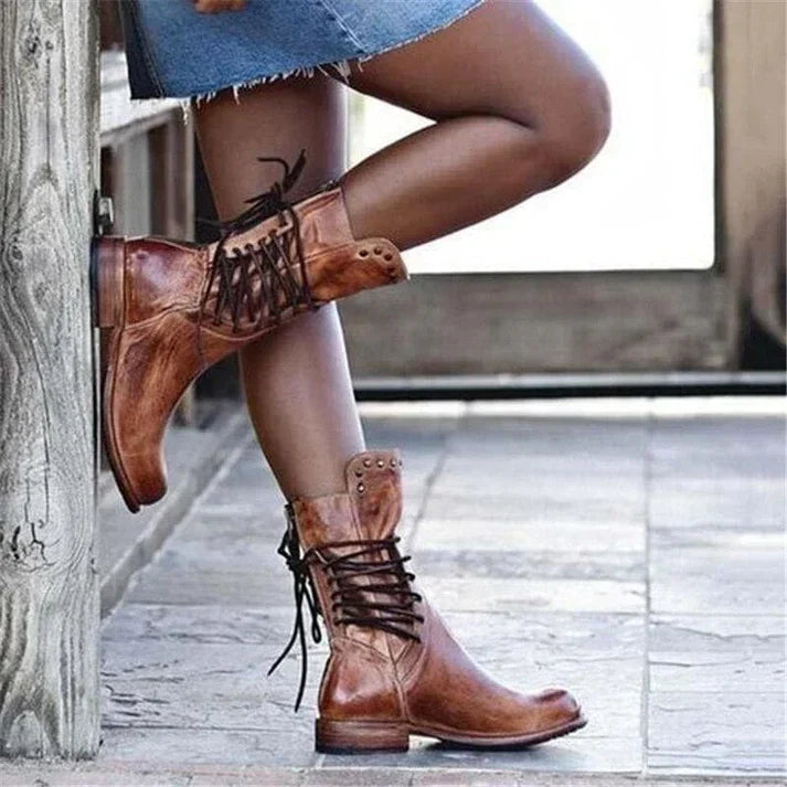 Elmont | Lace-Up Boots with Studded Trim