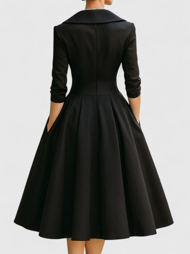 M&H | Wrap-Collar Midi Dress
