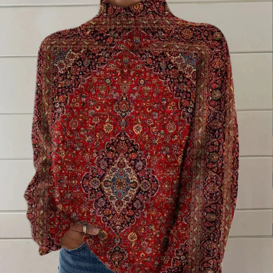 Elmont | Art Print Turtleneck Sweater
