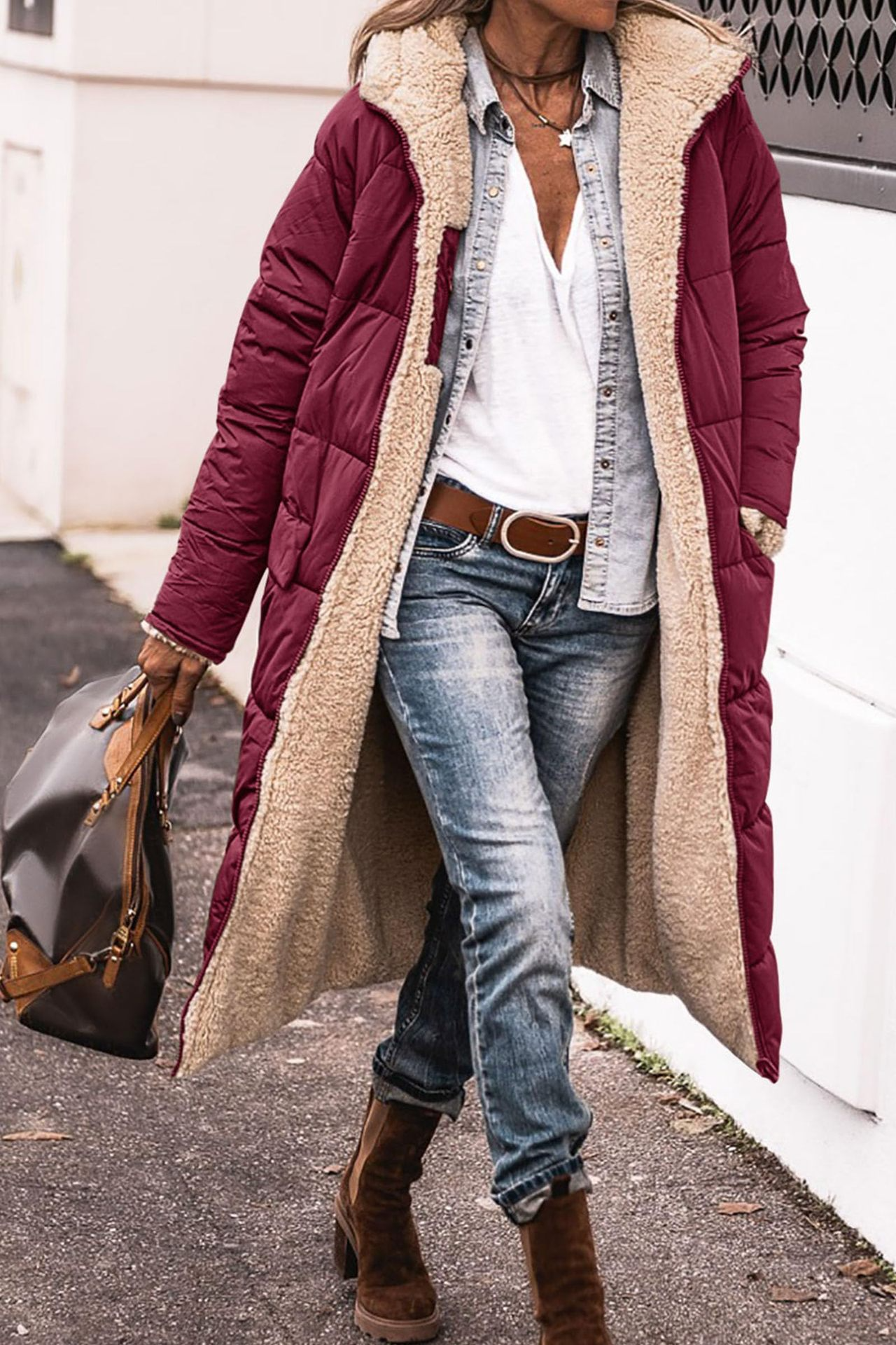 Elmont | Reversible Sherpa Hooded Coat