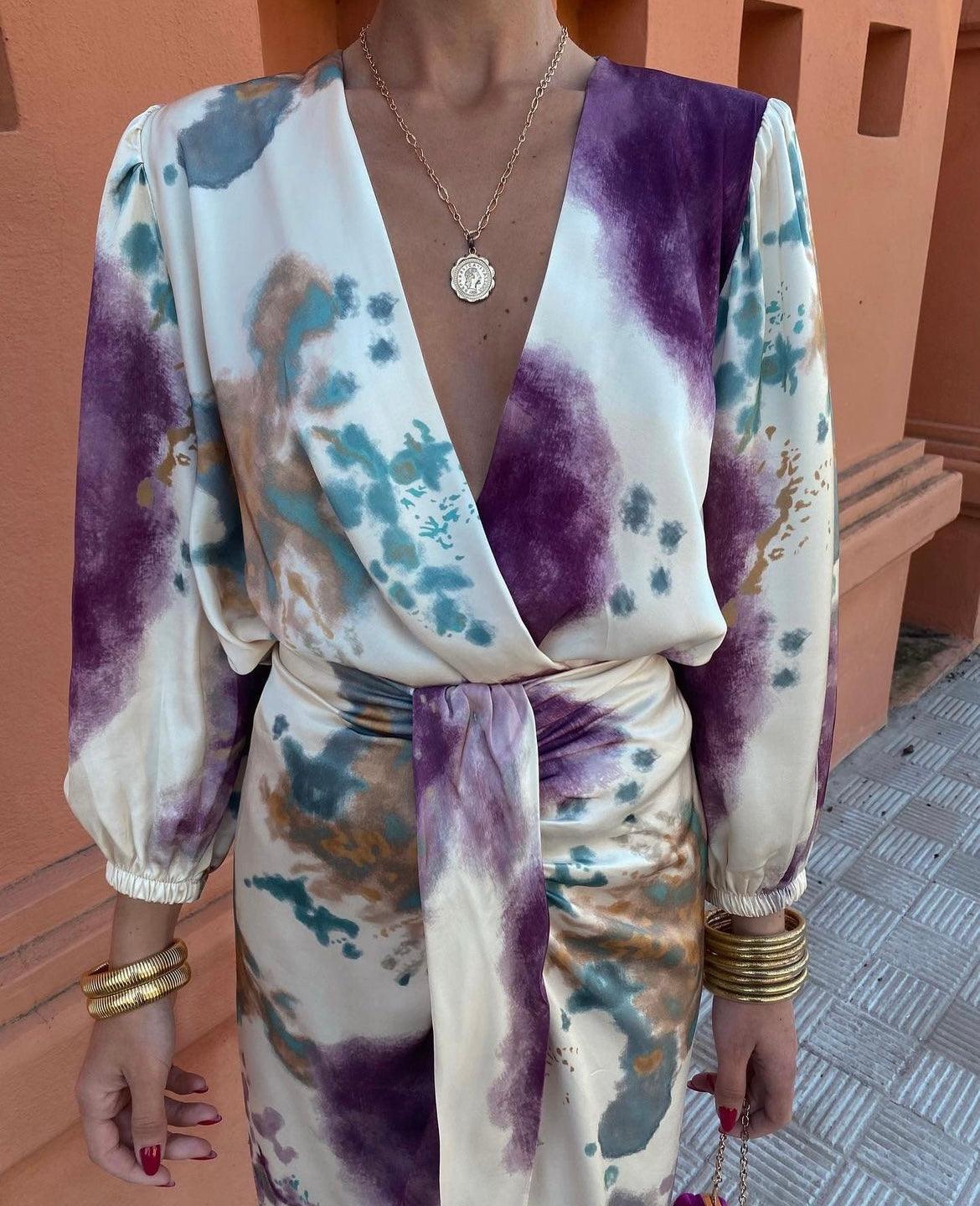 M&H | Draped Long-Sleeve Midi Dress