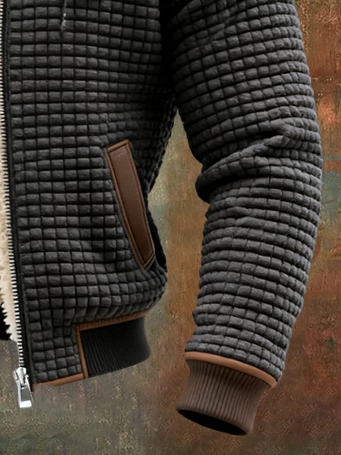 Elmont | Men's Checked Double-Collar Multi-Pocket Jacket