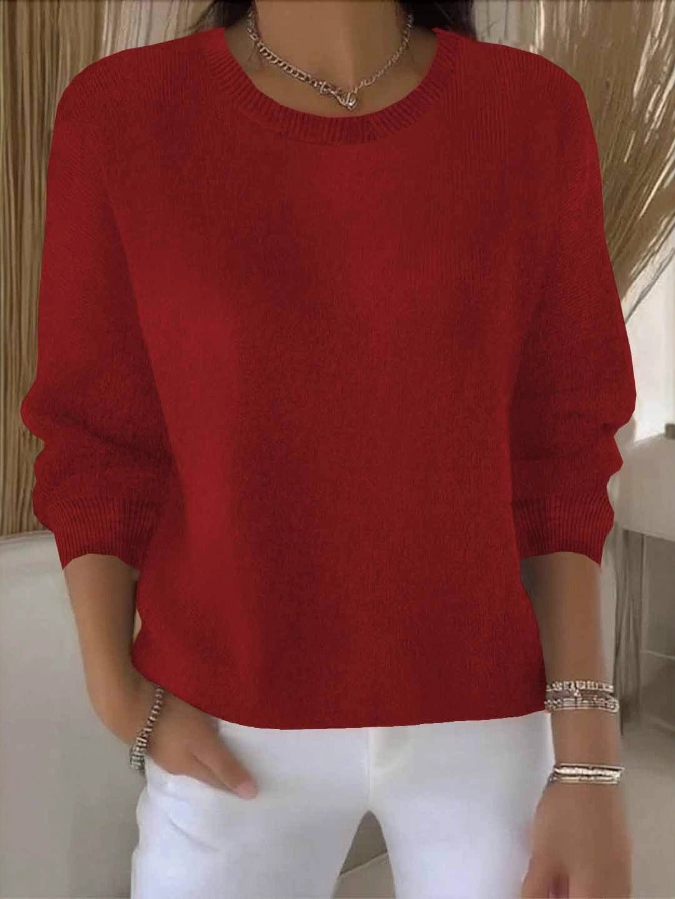 Monica | Textured Knit Pullover Sweater