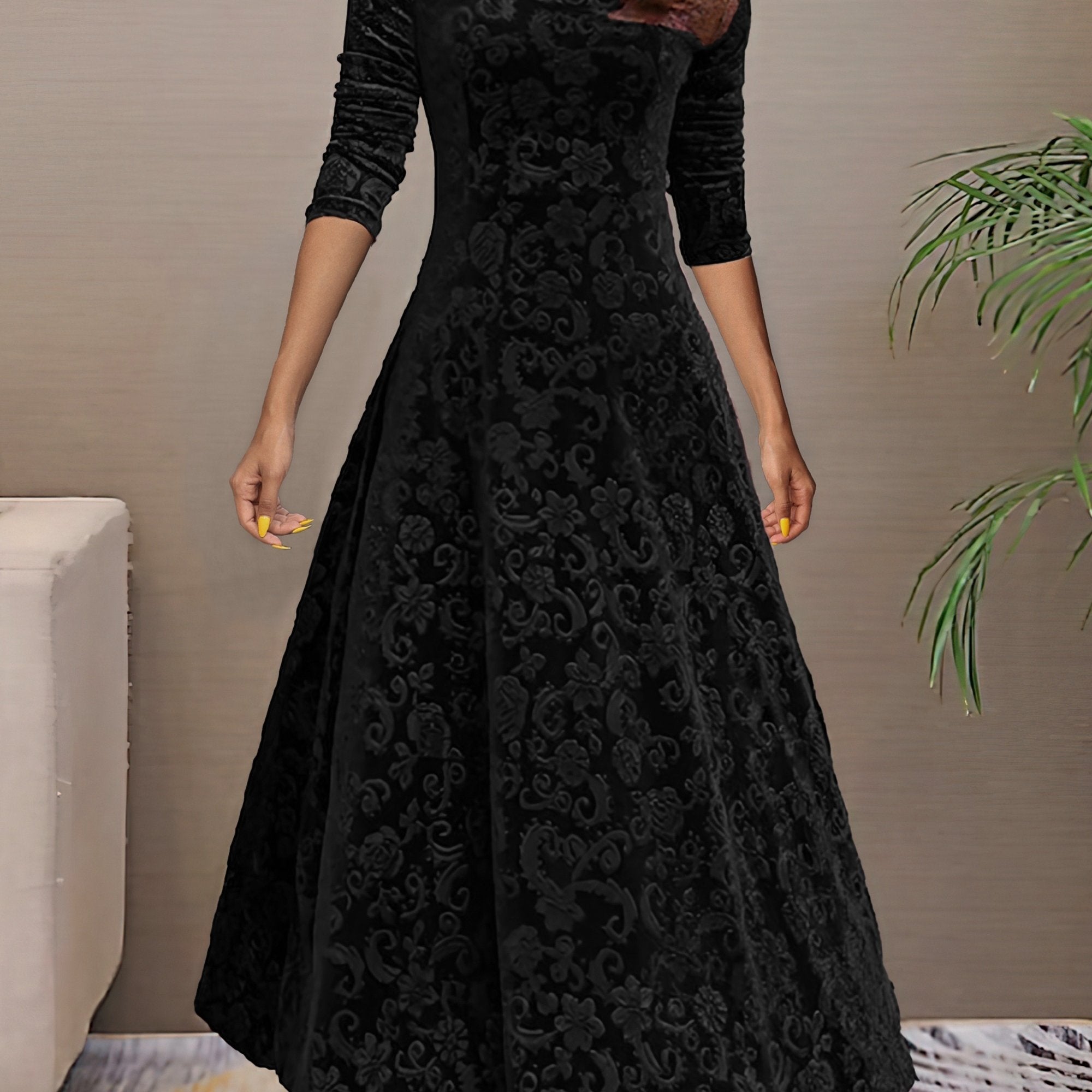 Elmont | Velvet Fit-and-Flare Dress