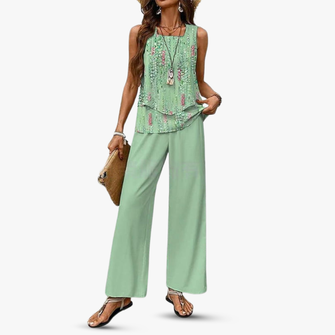 M&H | Sleeveless Top & Pants Set