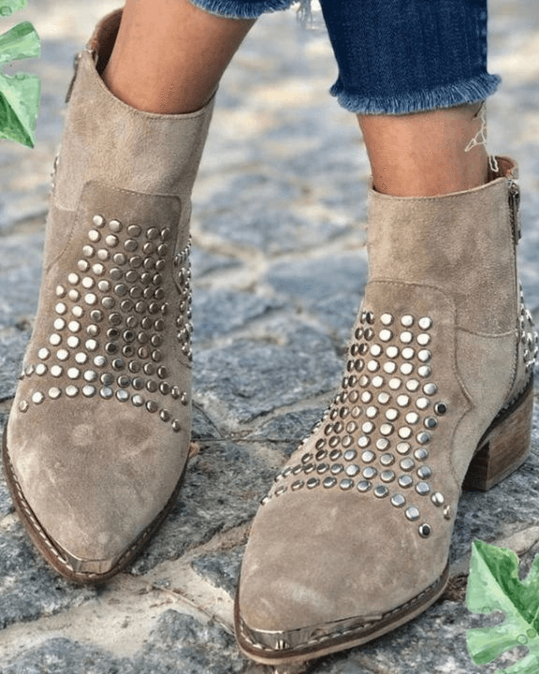 Elmont | Studded Pointed-Toe Ankle Boots
