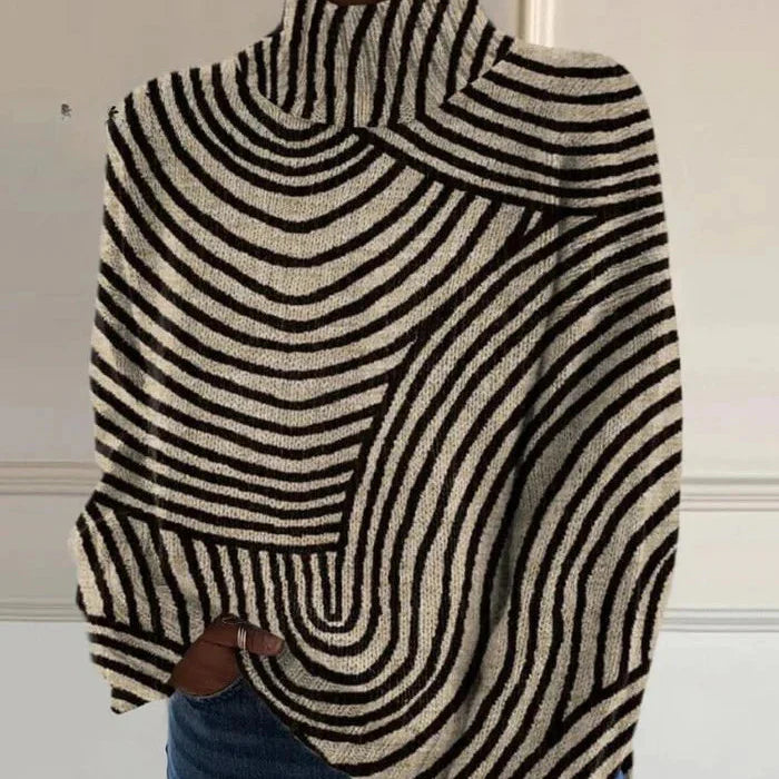 Elmont | Hand-Drawn Line Turtleneck Sweater