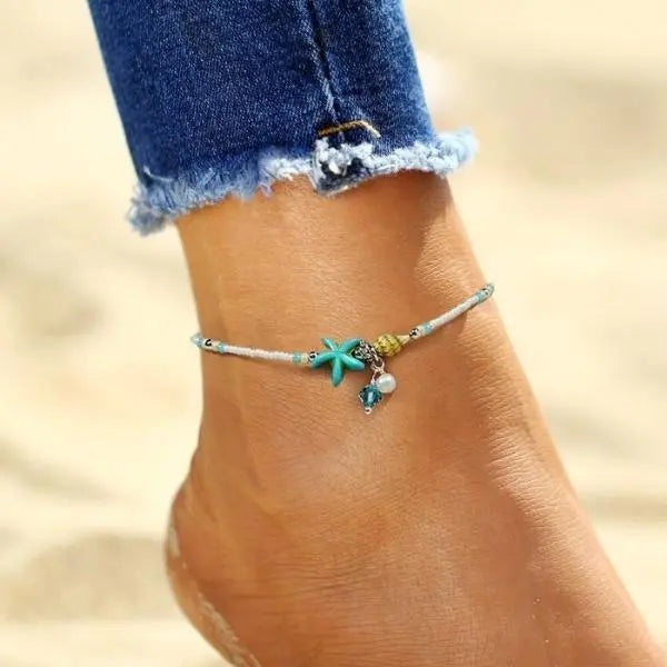 Elmont | Natural Stone Bracelet with Star & Shell Charms