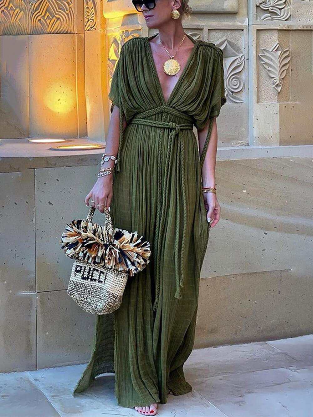 M&H | Kimono Draped Maxi Dress