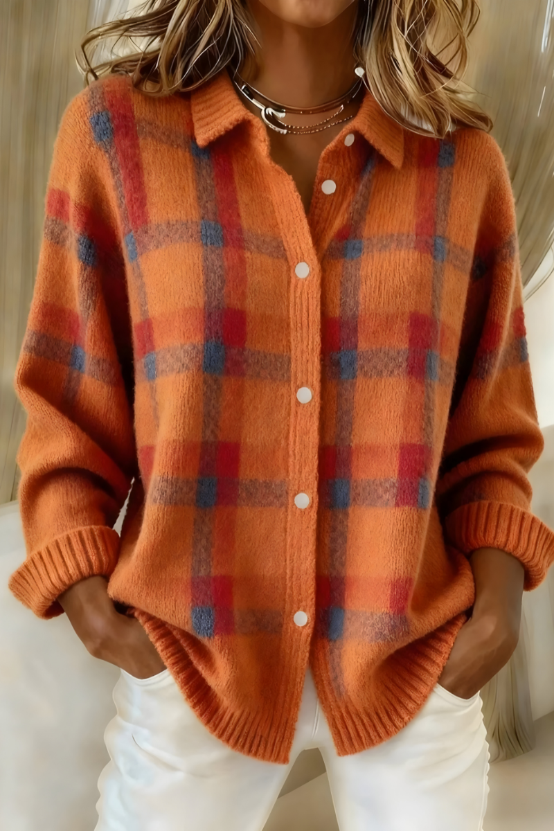 Elmont | Plaid Knit Cardigan