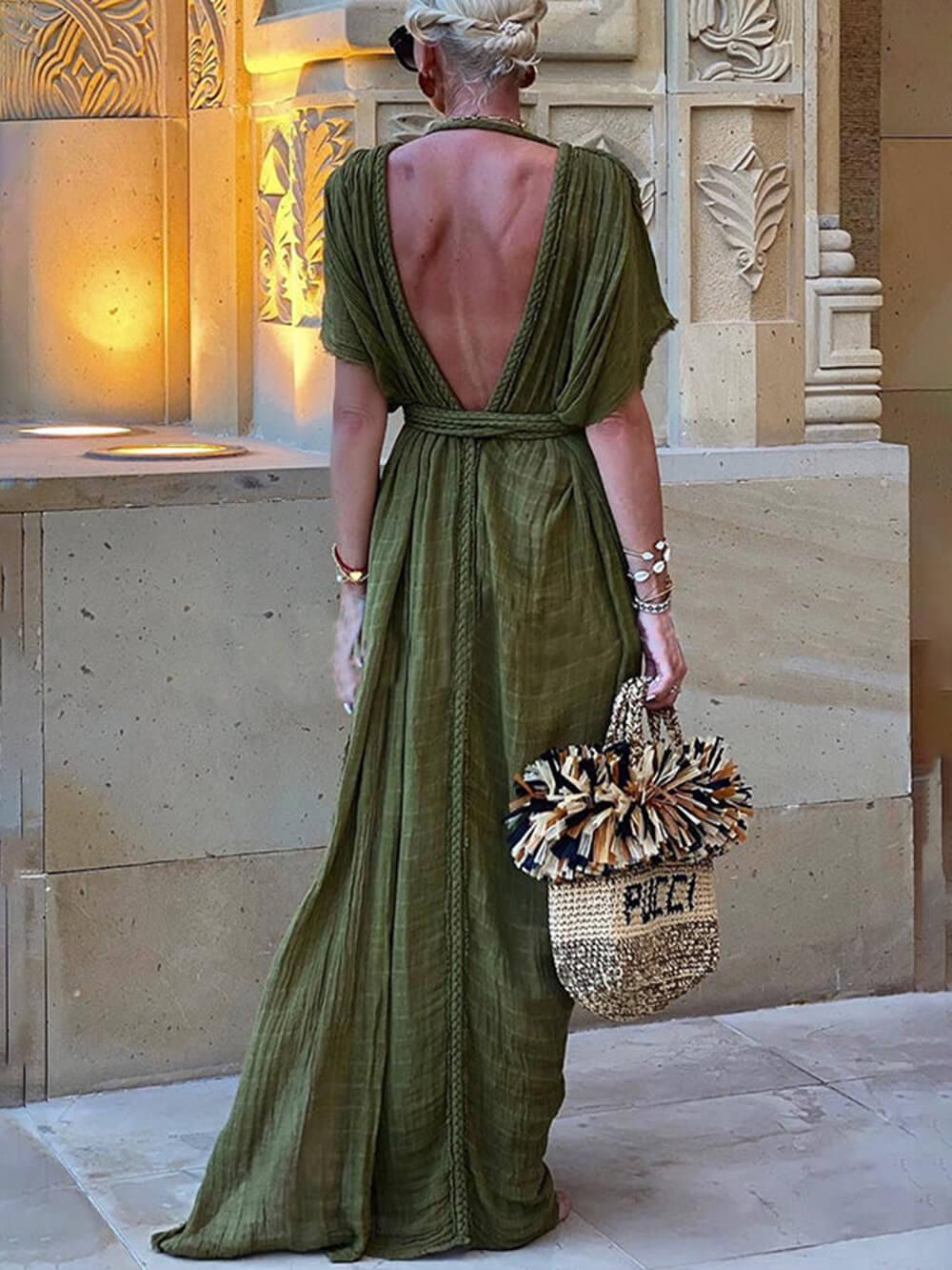 M&H | Kimono Draped Maxi Dress
