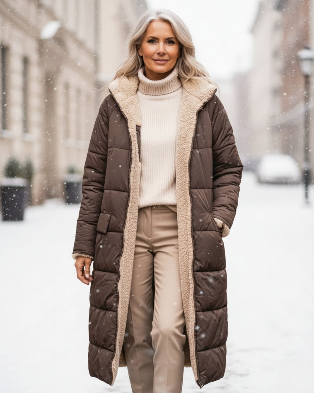 Elmont | Reversible Quilted Sherpa Coat