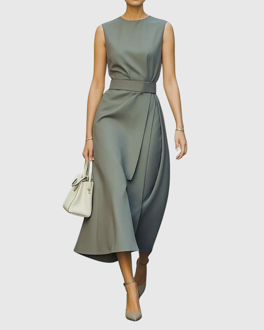 M&H | Midi Dress with Defined Waist