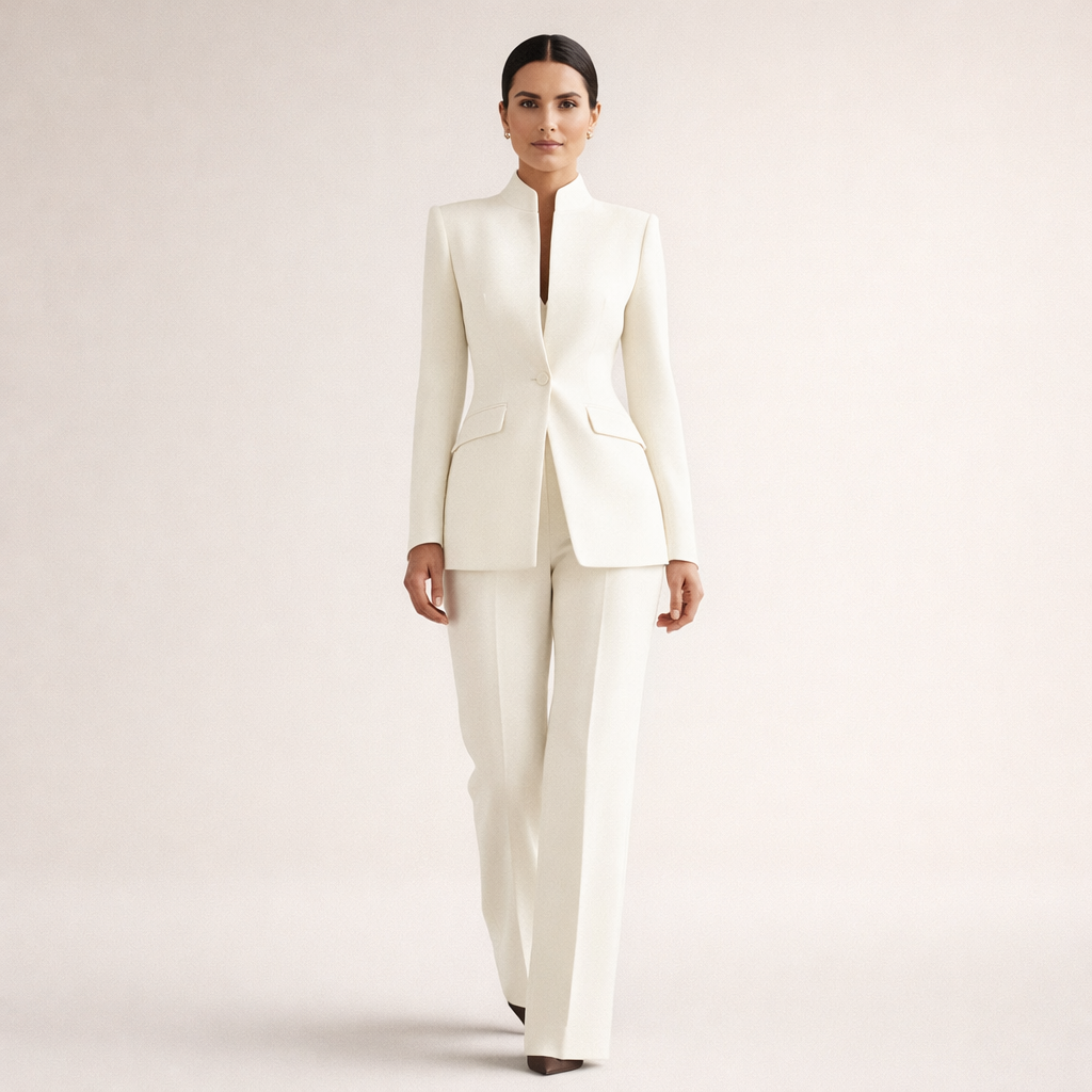 M&H | Two-Piece Suit with Collarless Blazer