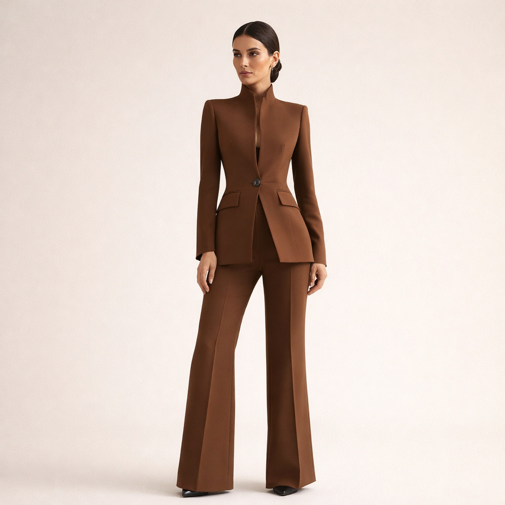 M&H | Two-Piece Suit with Collarless Blazer