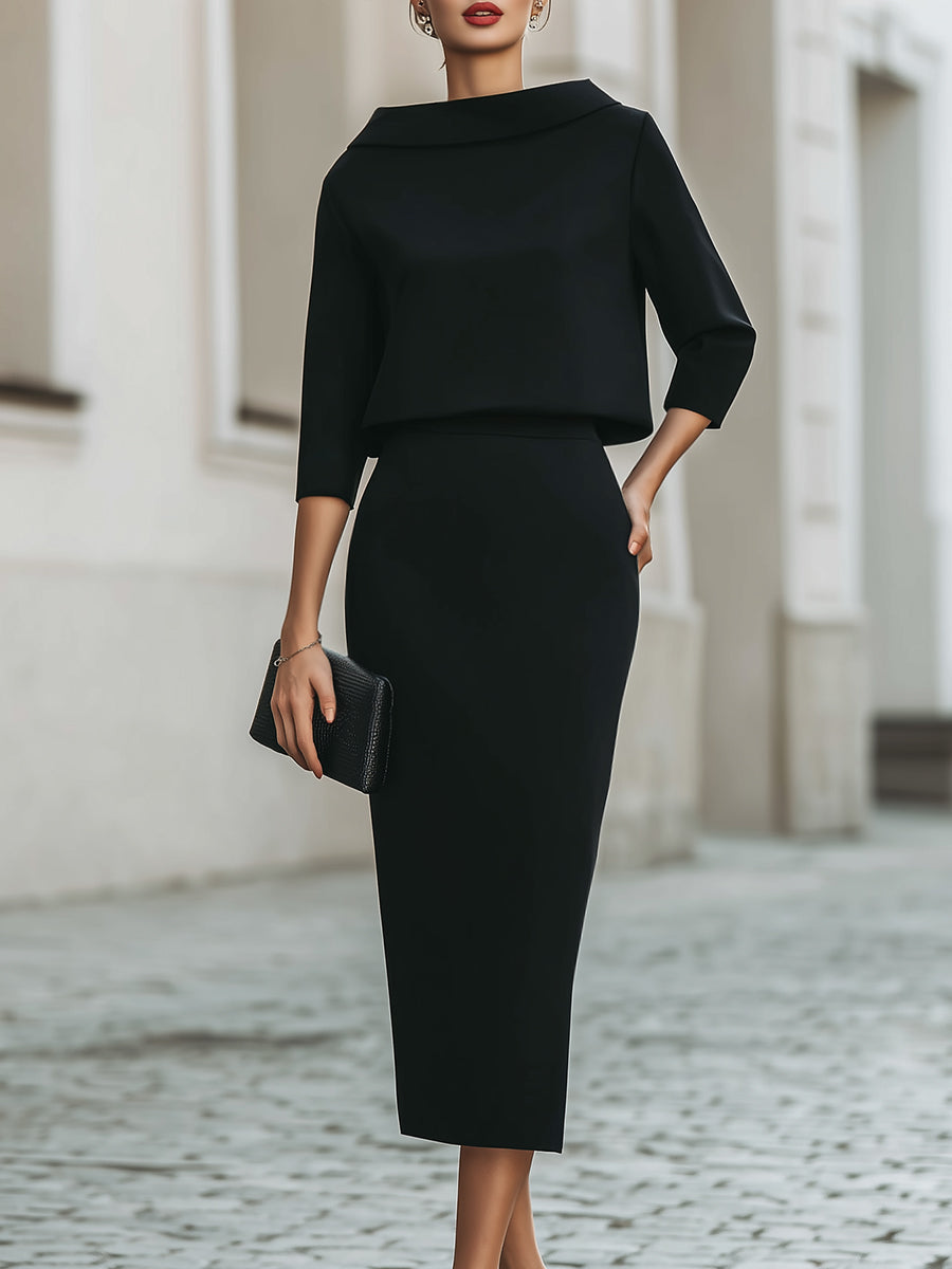 M&H | Structured Two-Piece Midi Dress