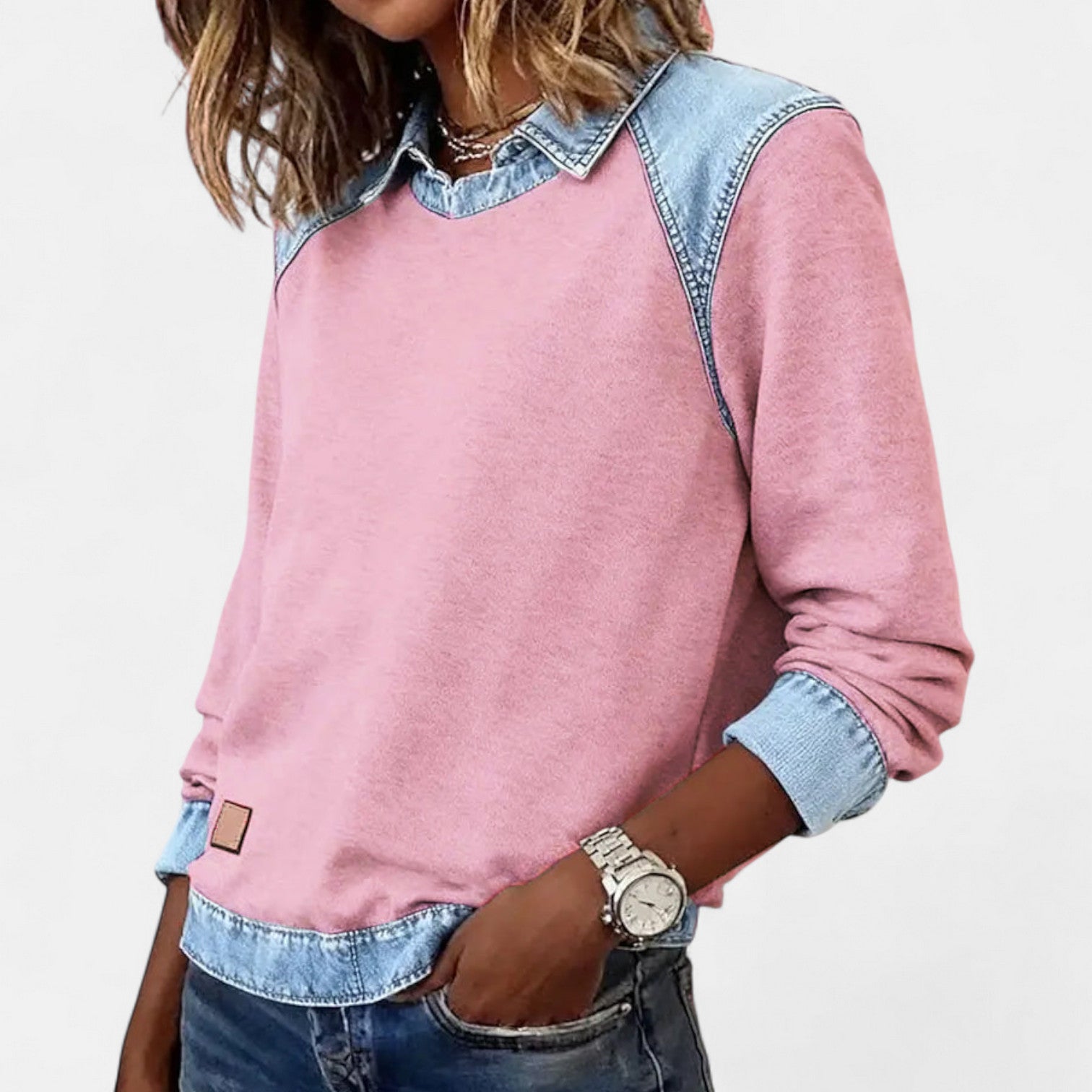 Nora | Two-Tone Sweater with Layered Collar