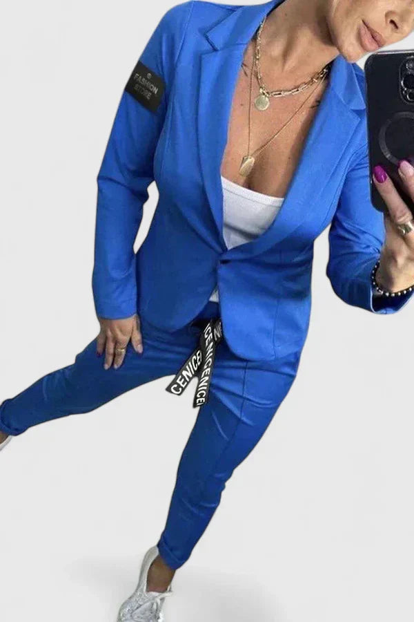 M&H | Blazer & Jogger Set with Elastic Waist