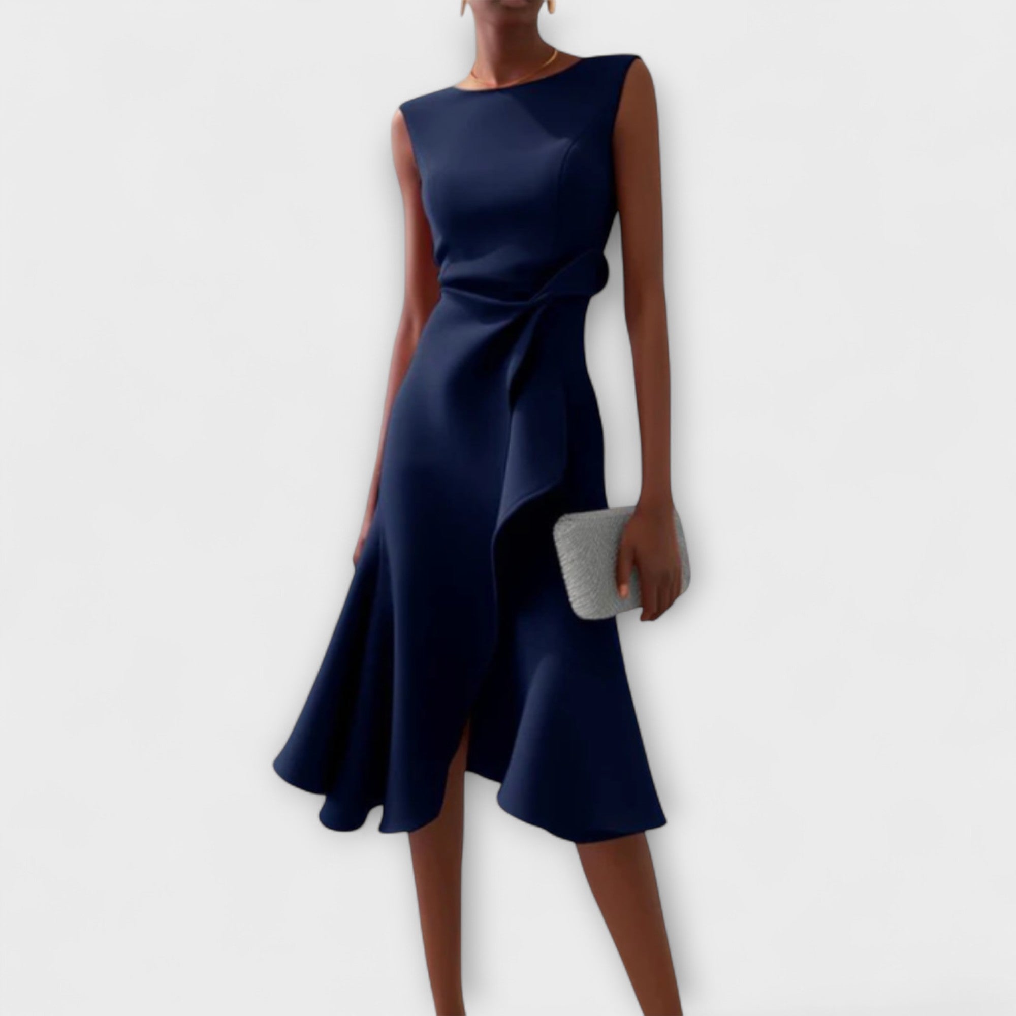 Harper | Wrap Midi Dress with Ruffle Hem