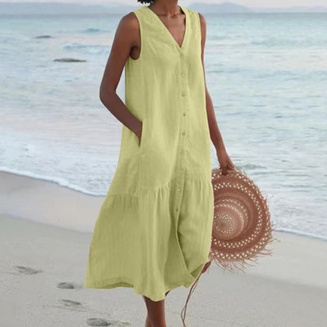 M&H | V-Neck Button-Down Dress