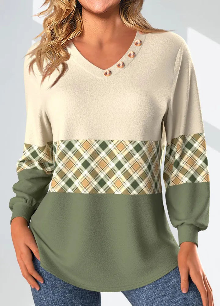 Elmont | Waffle-Knit Sweater with Checked Detail