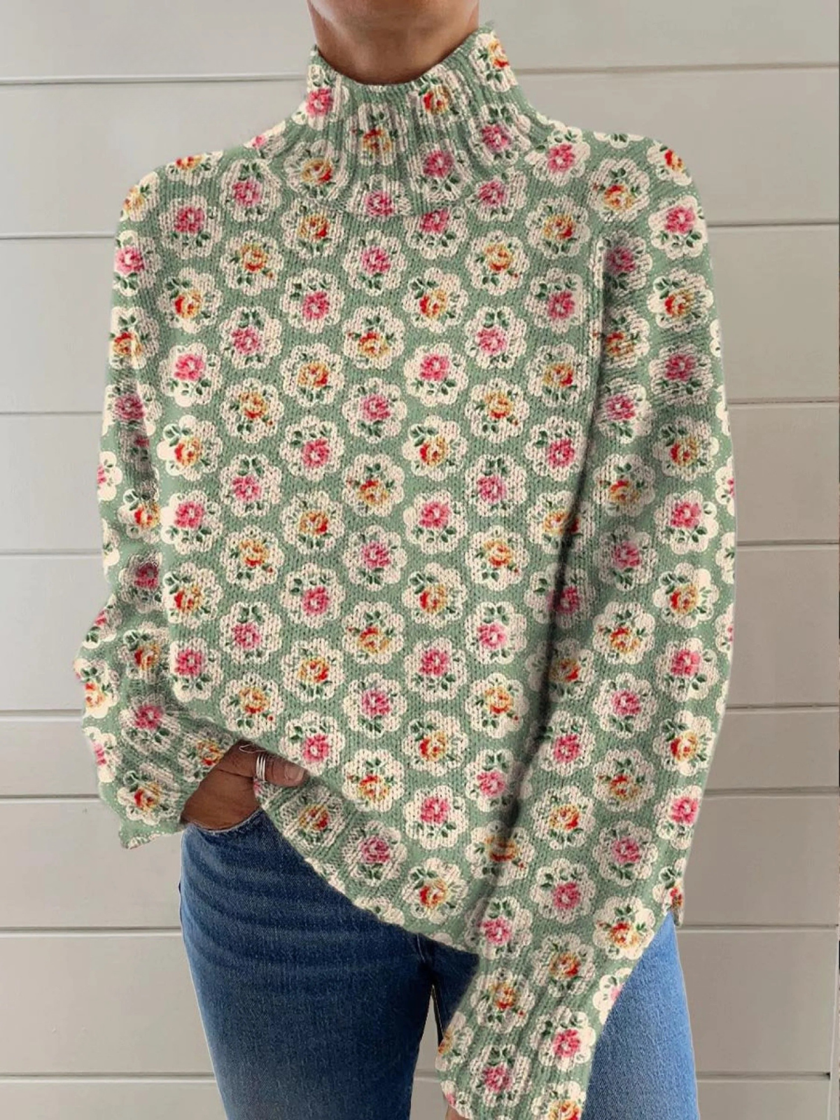 Elmont | Women's Floral Print Knit Sweater