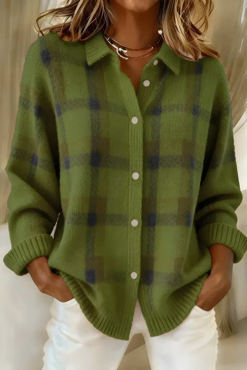 Elmont | Plaid Knit Cardigan
