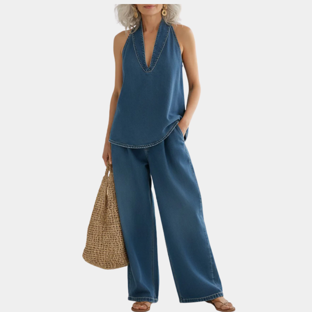M&H | Denim-Look Two-Piece Set