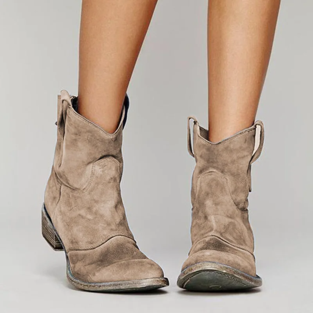 Elmont | Suede Western Ankle Boots