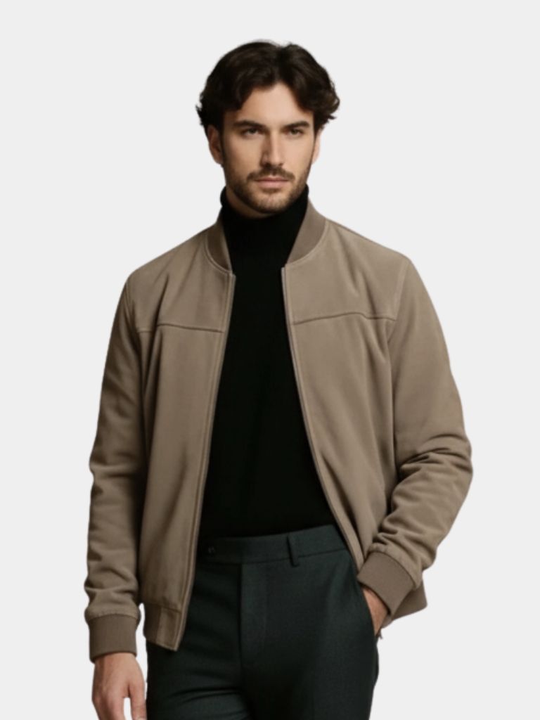 Elmont | Suede Bomber Jacket