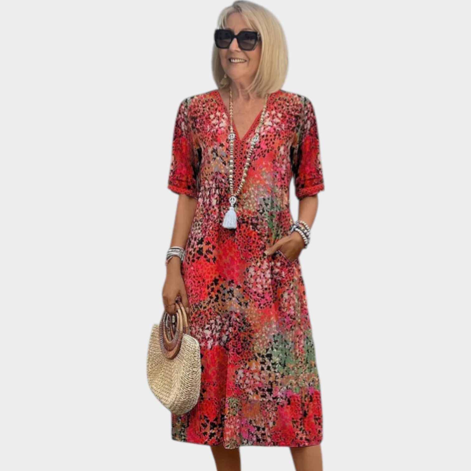 Marisol | Boho Floral Midi Dress