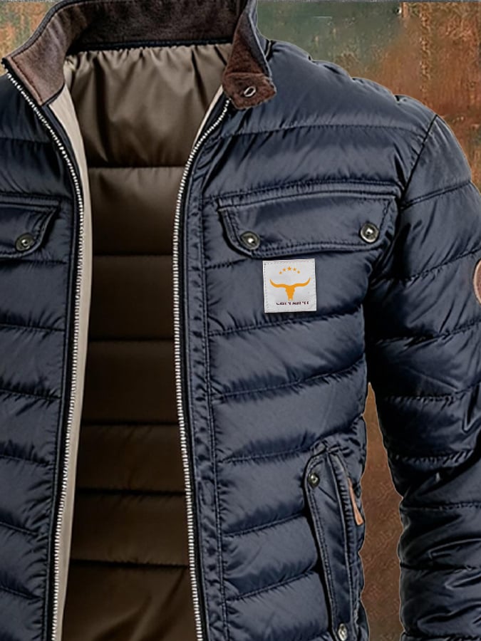 Elmont | Men's Quilted Faux Leather Zip Jacket