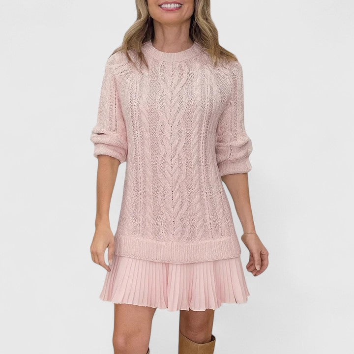 Elmont | Pleated Hem Sweater Dress