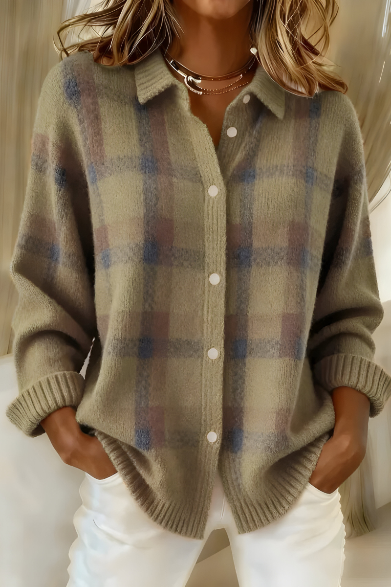 Elmont | Plaid Knit Cardigan