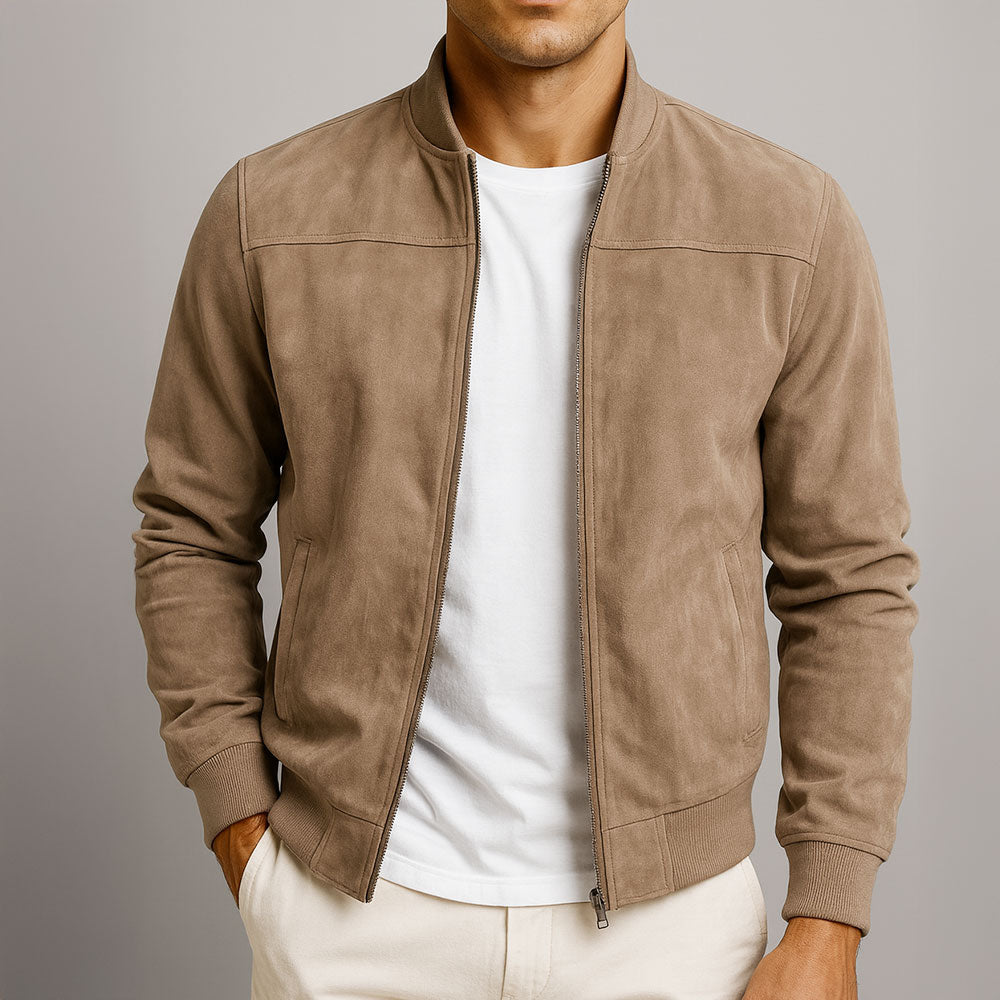 Elmont | Suede Bomber Jacket