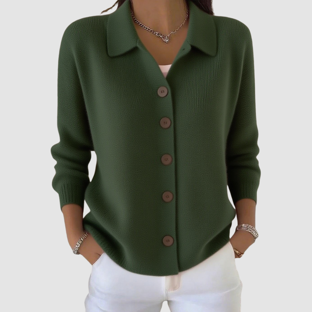 Elmont | Button-Front Collared Knit Cardigan