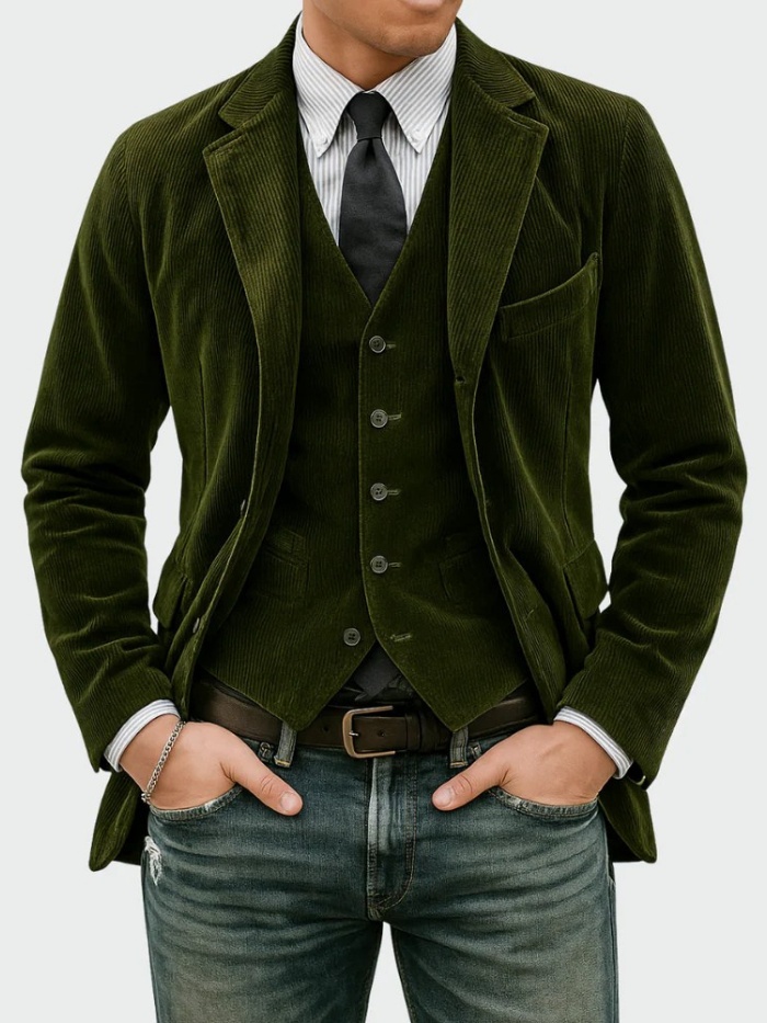 Elmont | Blazer and Corduroy Vest Set