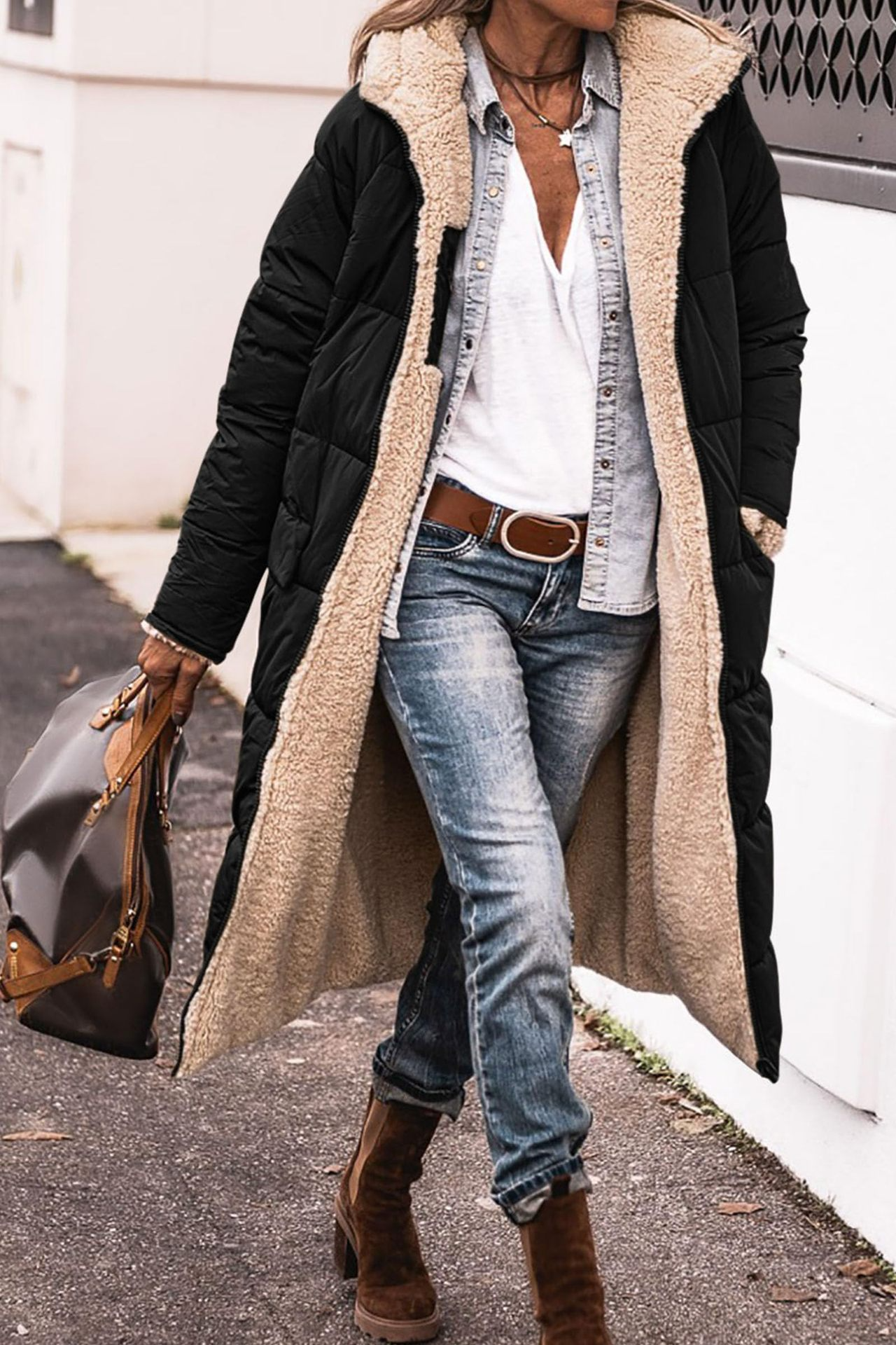 Elmont | Reversible Sherpa Hooded Coat