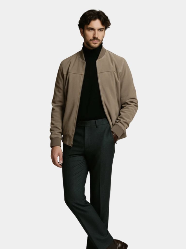 Elmont | Suede Bomber Jacket