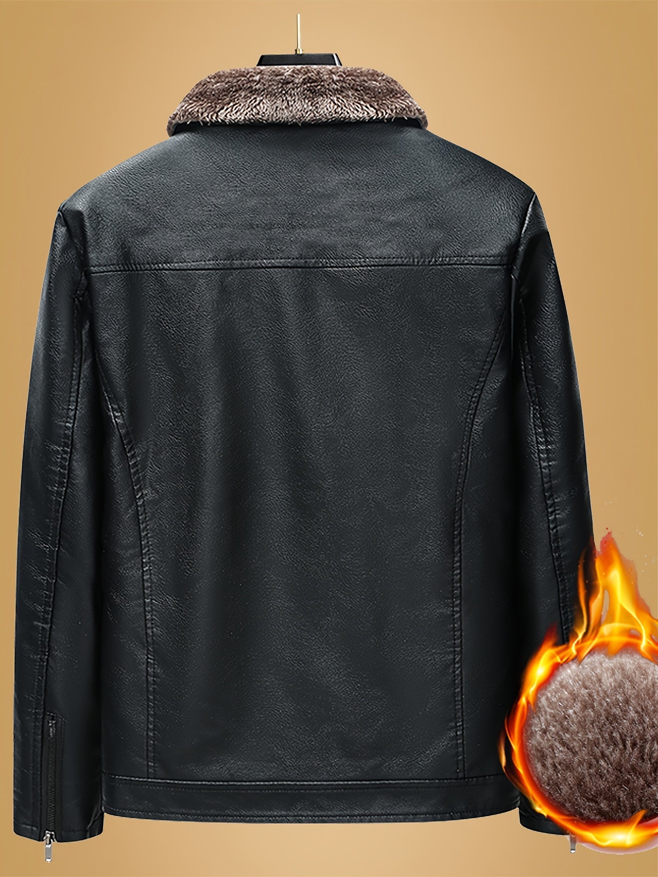 Elmont | Faux Leather Biker Jacket with Fur Collar