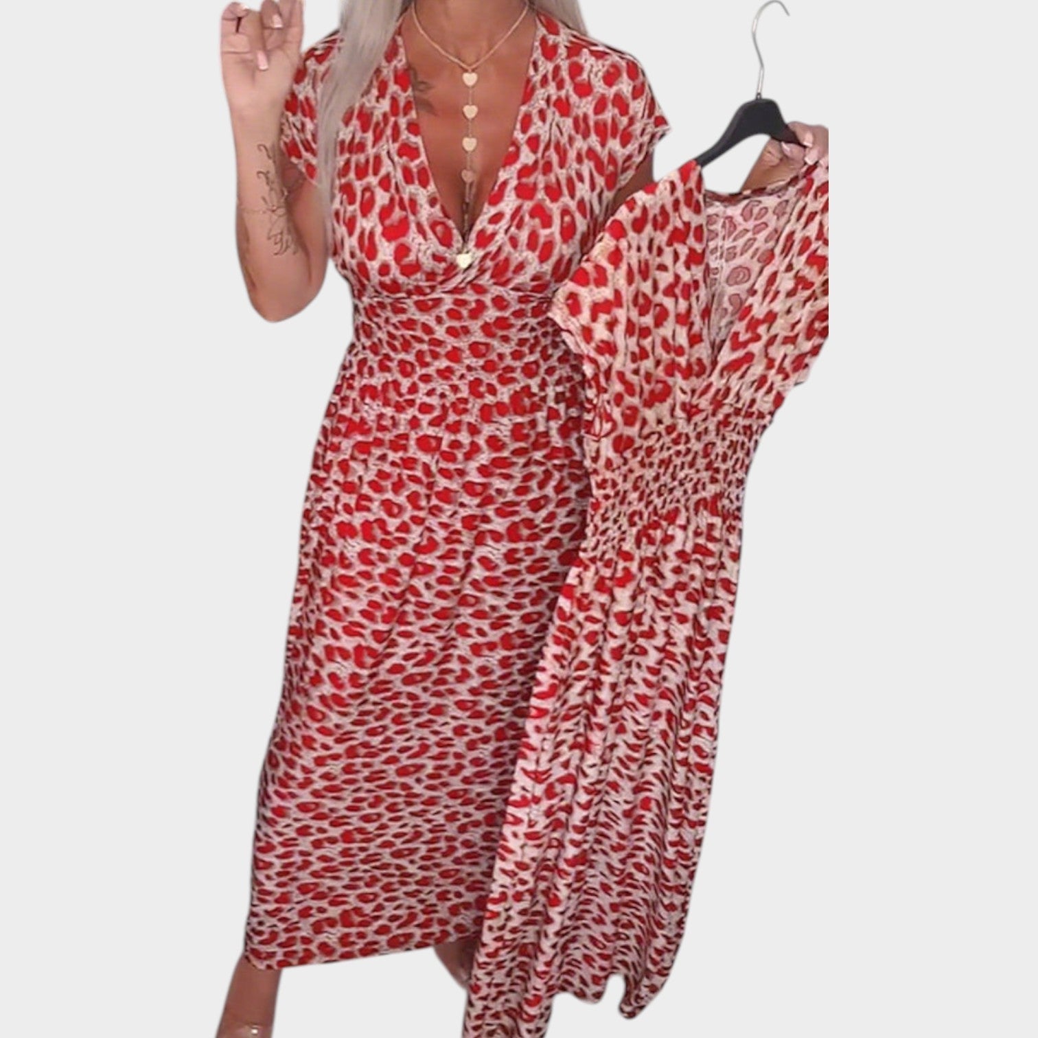 Zoe | Printed Wrap Midi Dress